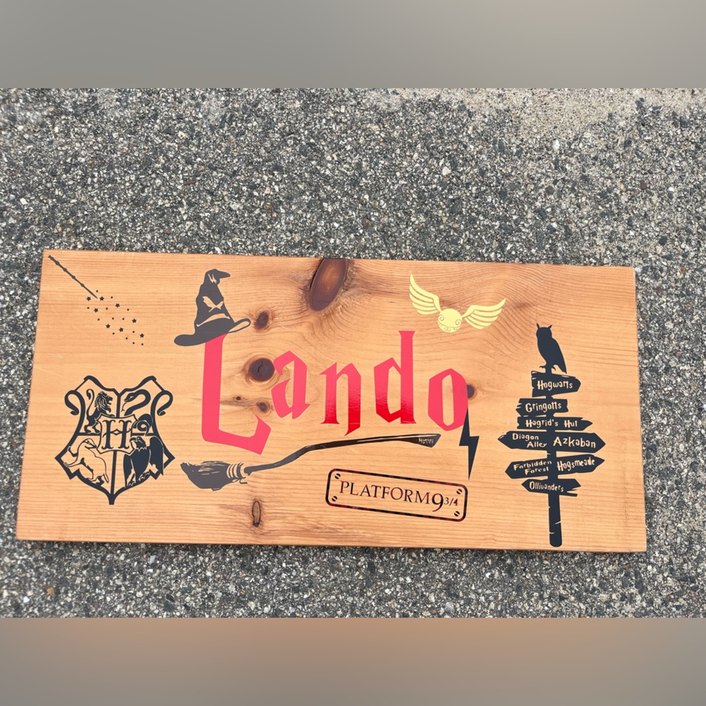 Wooden Harry Potter Themed Sign